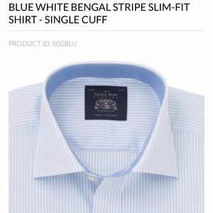 NWT. Savile Row Co. white&blue slimfit dress shirt